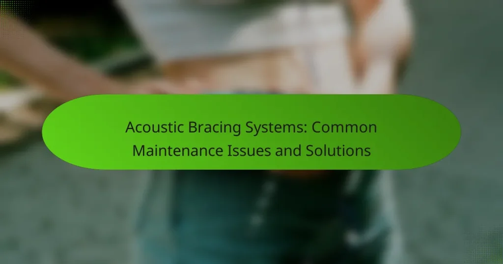 Acoustic Bracing Systems: Common Maintenance Issues and Solutions