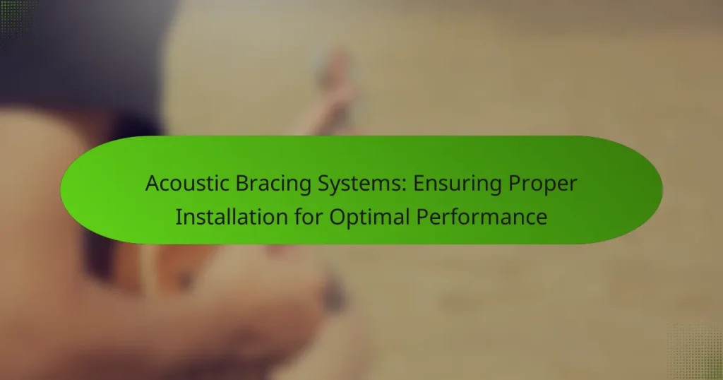 Acoustic Bracing Systems: Ensuring Proper Installation for Optimal Performance