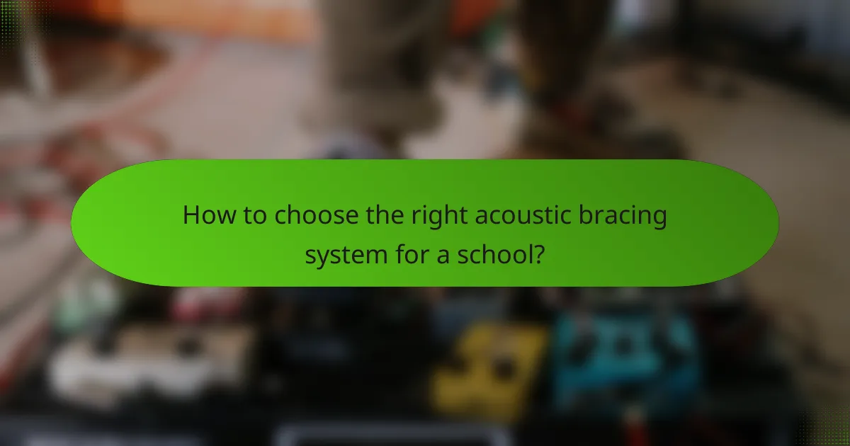 How to choose the right acoustic bracing system for a school?