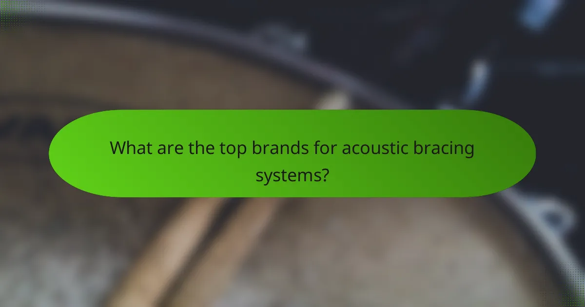 What are the top brands for acoustic bracing systems?